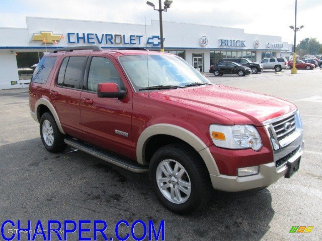 2008 Explorer Eddie Bauer 4x4 - Redfire Metallic / Camel photo #1