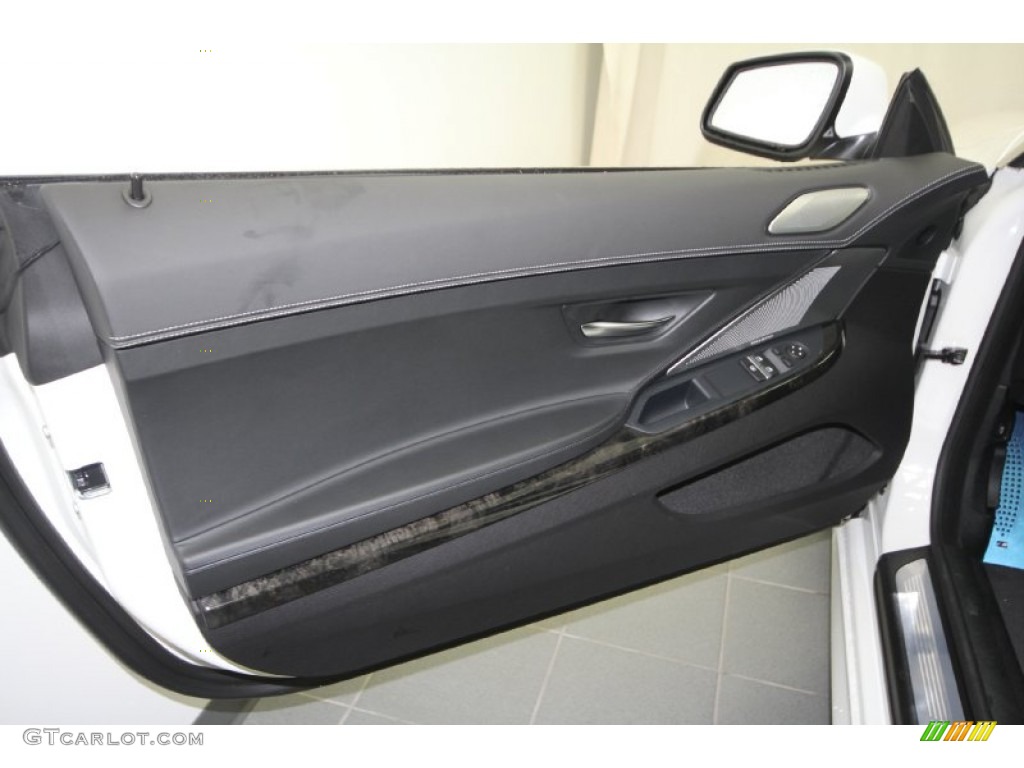 2012 BMW 6 Series 650i Coupe Black Nappa Leather Door Panel Photo #61615506