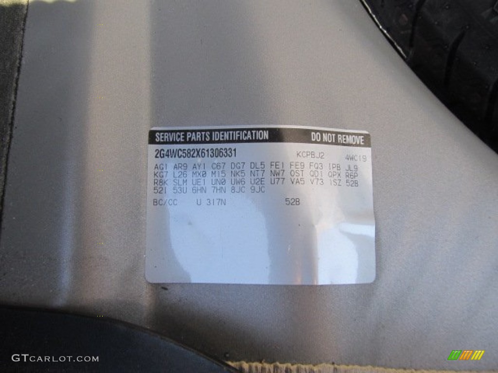 2006 Buick LaCrosse CX Color Code Photos