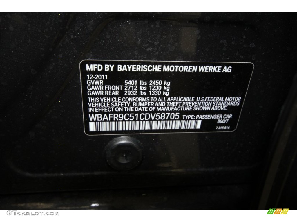 2012 5 Series 550i Sedan - Dark Graphite Metallic II / Oyster/Black photo #10