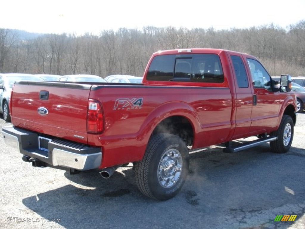 2012 F250 Super Duty XLT SuperCab 4x4 - Vermillion Red / Steel photo #8