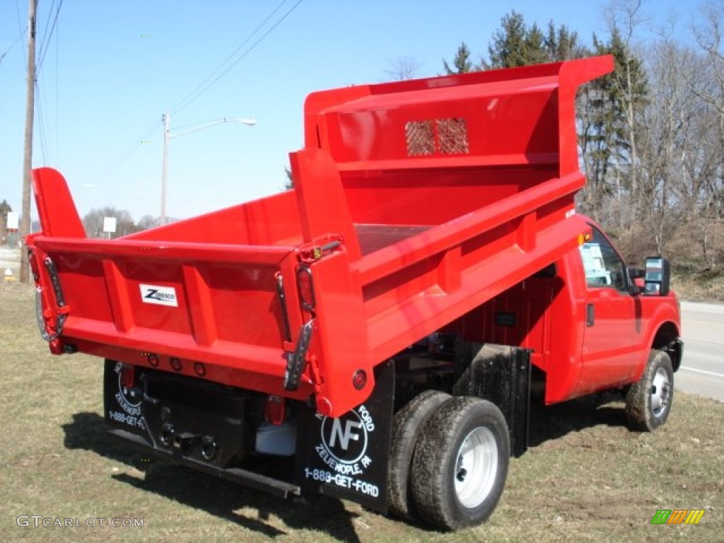 Vermillion Red 2012 Ford F350 Super Duty XL Regular Cab 4x4 Dump Truck Exterior Photo #61616843