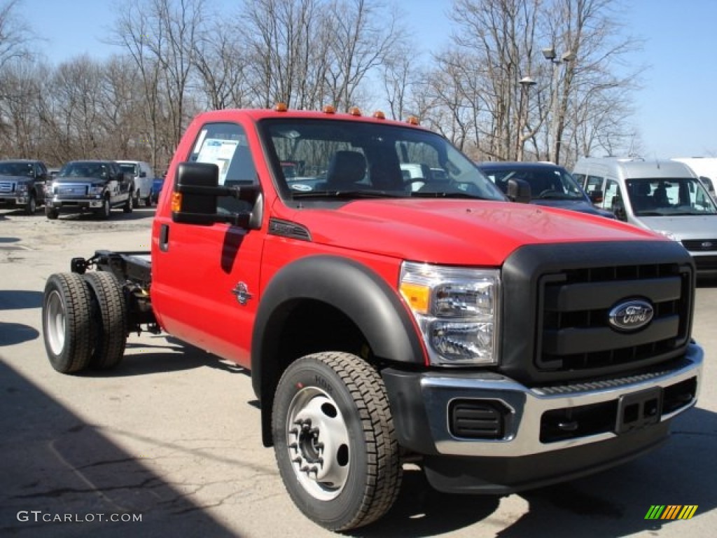 Vermillion Red 2012 Ford F550 Super Duty XL Regular Cab 4x4 Chassis Exterior Photo #61617627