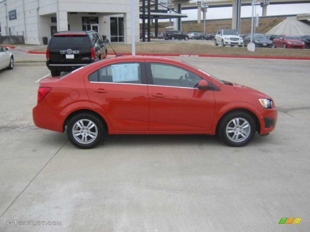 Inferno Orange Metallic 2012 Chevrolet Sonic LT Sedan Exterior Photo #61618857