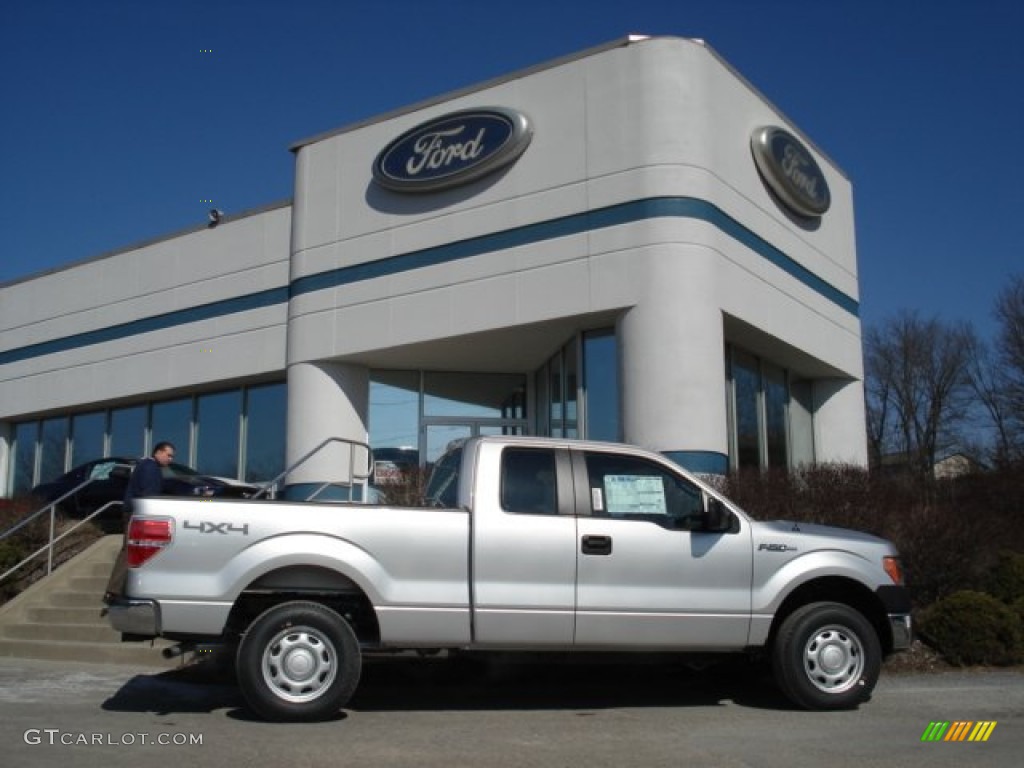 2012 F150 XL SuperCab 4x4 - Ingot Silver Metallic / Steel Gray photo #1