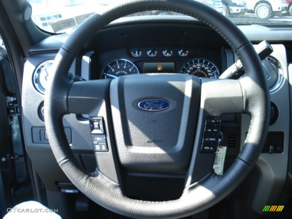 2012 Ford F150 XLT SuperCab 4x4 Steel Gray Steering Wheel Photo #61619745