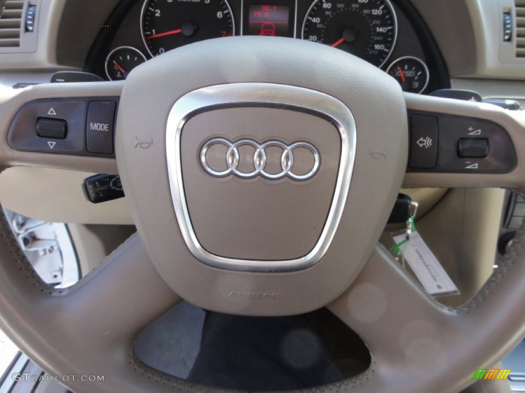 2008 A4 2.0T quattro Sedan - Ibis White / Beige photo #49