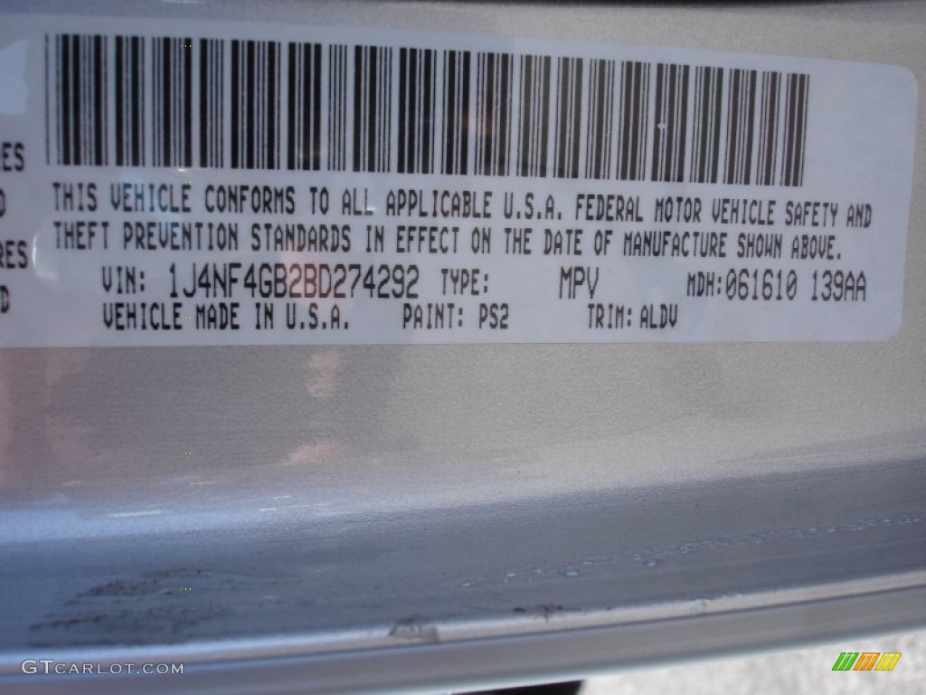 2011 Patriot Color Code PS2 for Bright Silver Metallic Photo #61626831