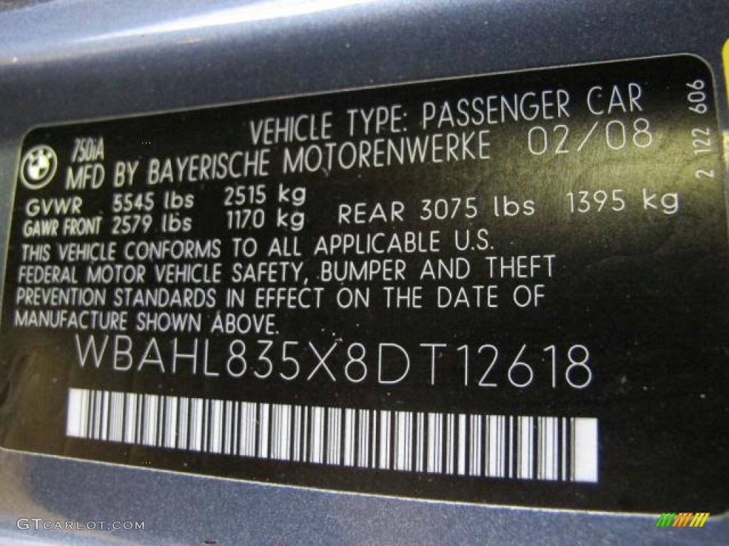 2008 7 Series 750i Sedan - Michigan Blue Metallic / Cream Beige photo #20