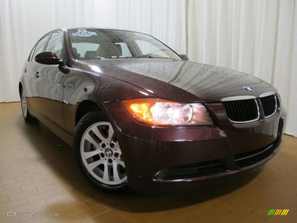 2007 3 Series 328i Sedan - Barrique Red Metallic / Beige photo #2