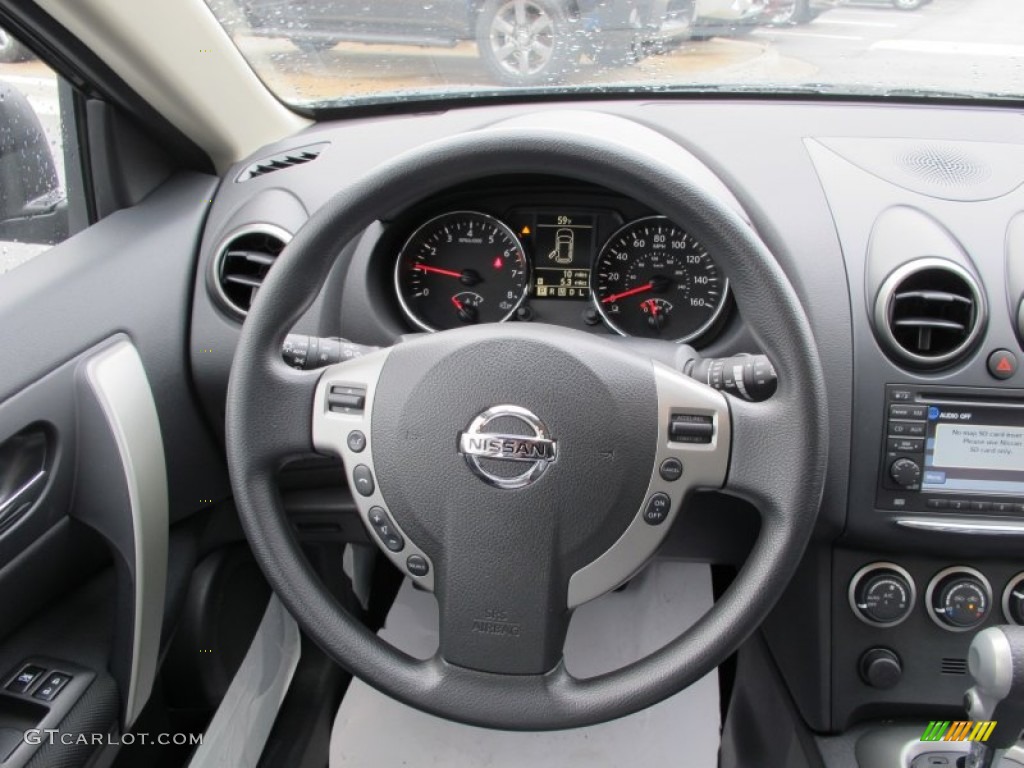 2012 Nissan Rogue SV Black Steering Wheel Photo #61633115