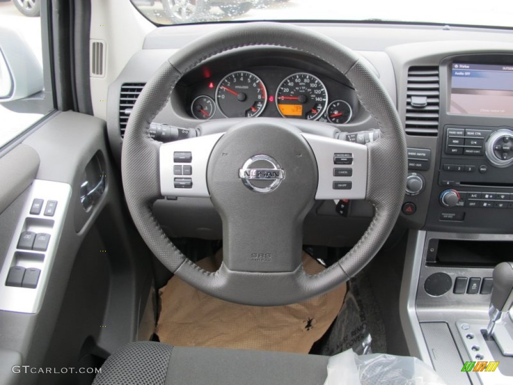 2012 Nissan Pathfinder SV Graphite Steering Wheel Photo #61633268
