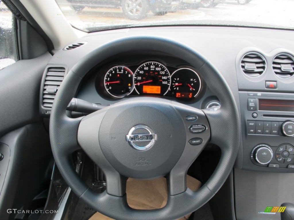 2012 Nissan Altima 2.5 S Charcoal Steering Wheel Photo #61633892