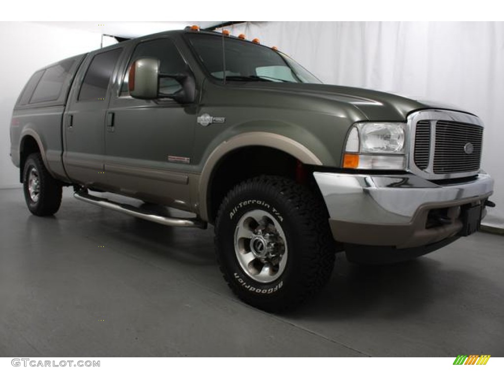 2003 F250 Super Duty King Ranch Crew Cab 4x4 - Estate Green Metallic / Castano Brown photo #3