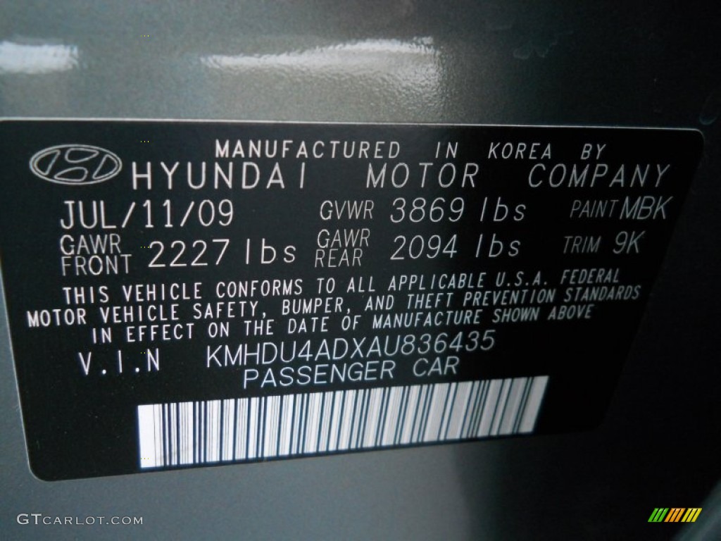 2010 Elantra Color Code MBK for Natural Khaki Photo #61634432