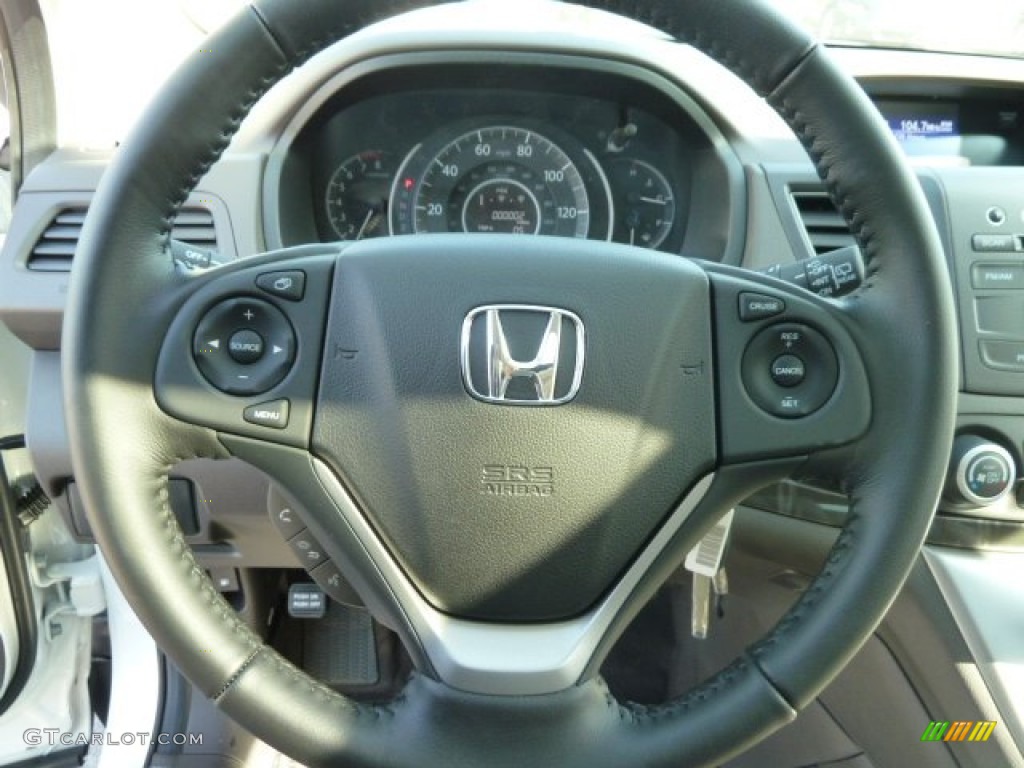 2012 Honda CR-V EX-L 4WD Beige Steering Wheel Photo #61637066