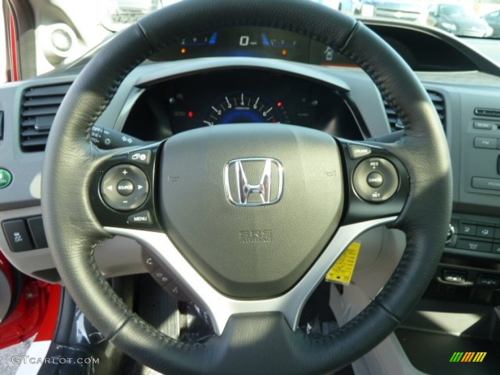 2012 Honda Civic EX-L Coupe Gray Steering Wheel Photo #61637171