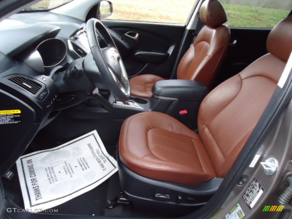 Black/Saddle Interior 2010 Hyundai Tucson Limited AWD Photo #61639154