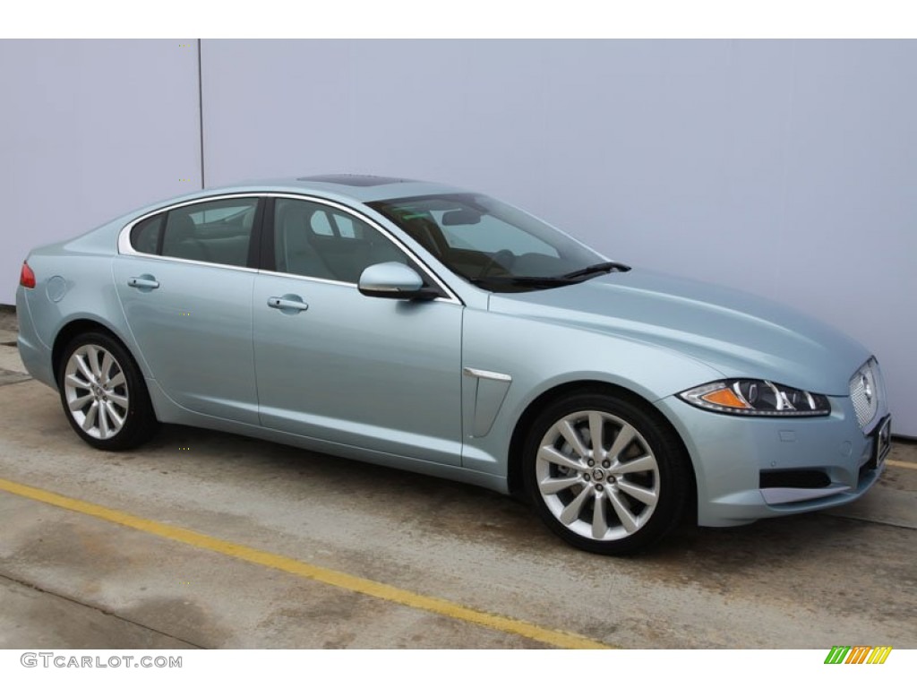 2012 XF  - Crystal Blue Metallic / Dove/Warm Charcoal photo #2