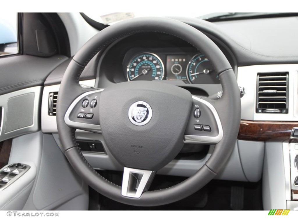 2012 Jaguar XF Standard XF Model Dove/Warm Charcoal Steering Wheel Photo #61641050