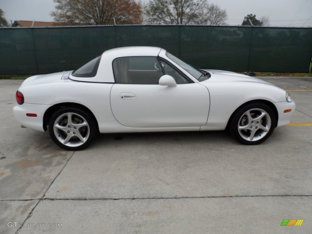 2002 MX-5 Miata LS Roadster - Pure White / Tan photo #2
