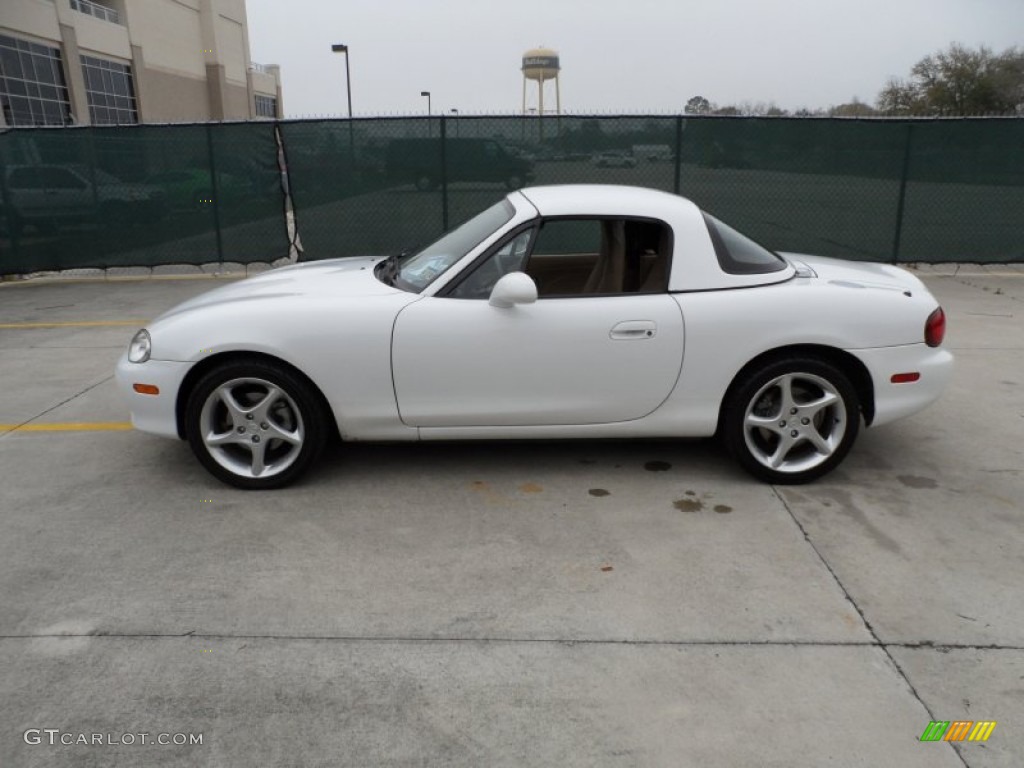 2002 MX-5 Miata LS Roadster - Pure White / Tan photo #6