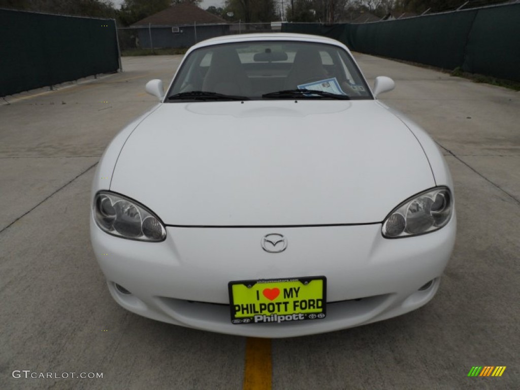 2002 MX-5 Miata LS Roadster - Pure White / Tan photo #8