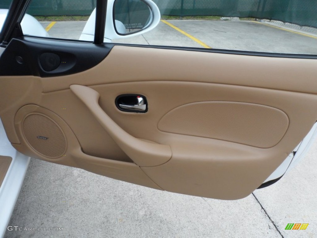 2002 Mazda MX-5 Miata LS Roadster Tan Door Panel Photo #61642595