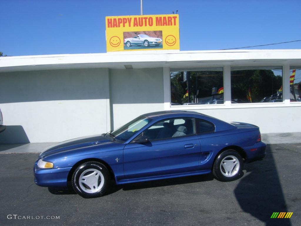 1995 Mustang V6 Coupe - Bright Blue / Gray photo #1