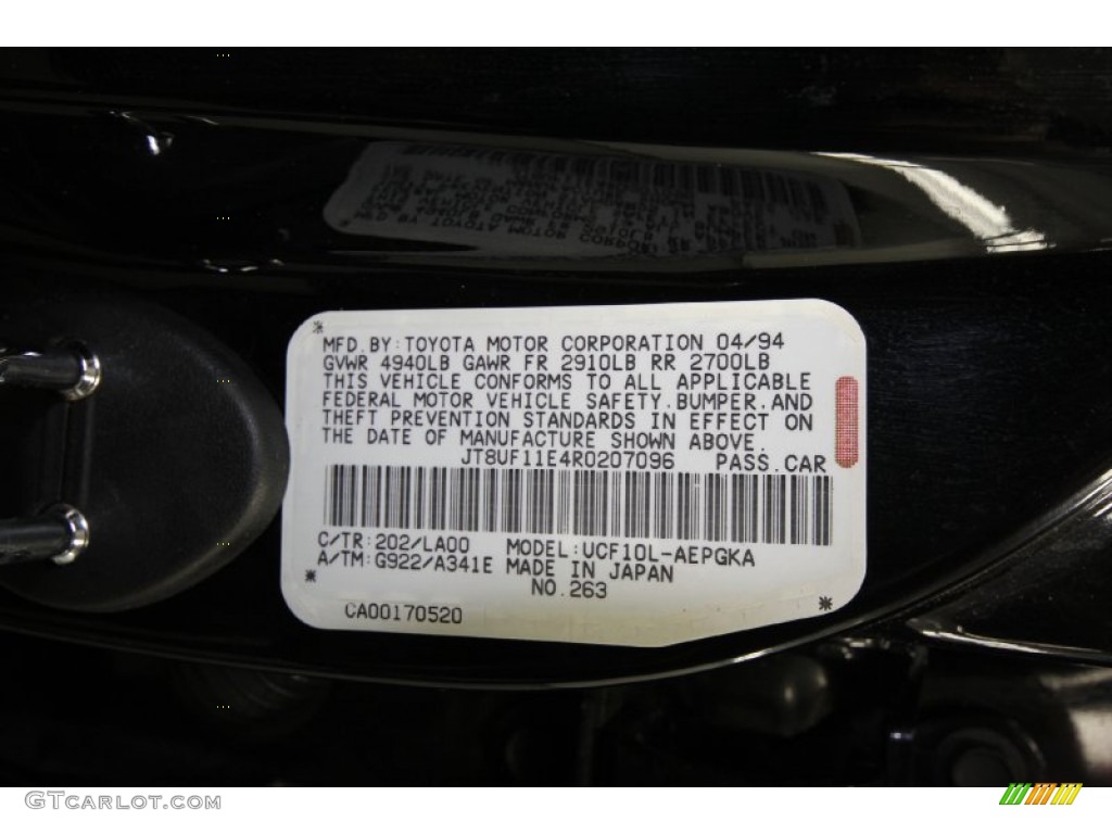 1994 LS Color Code 202 for Black Onyx Photo #61648969
