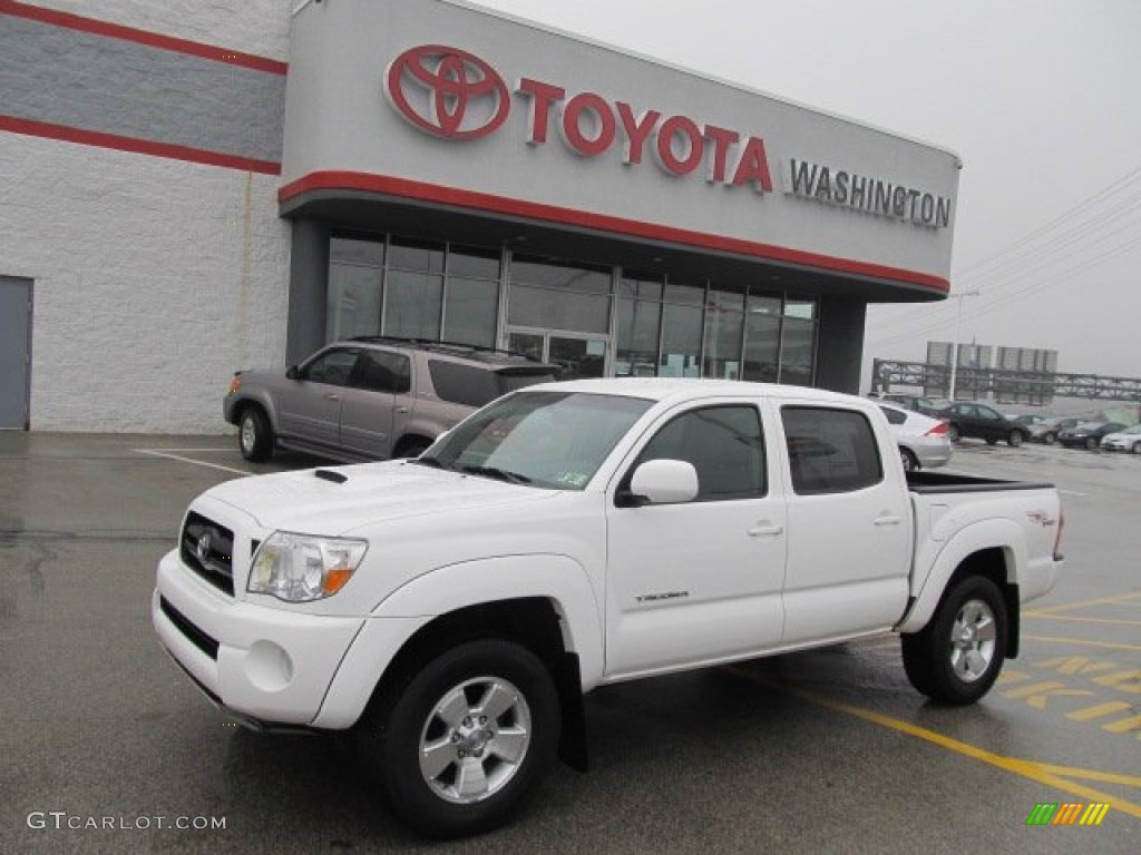 2008 Tacoma V6 TRD Sport Double Cab 4x4 - Super White / Graphite Gray photo #1