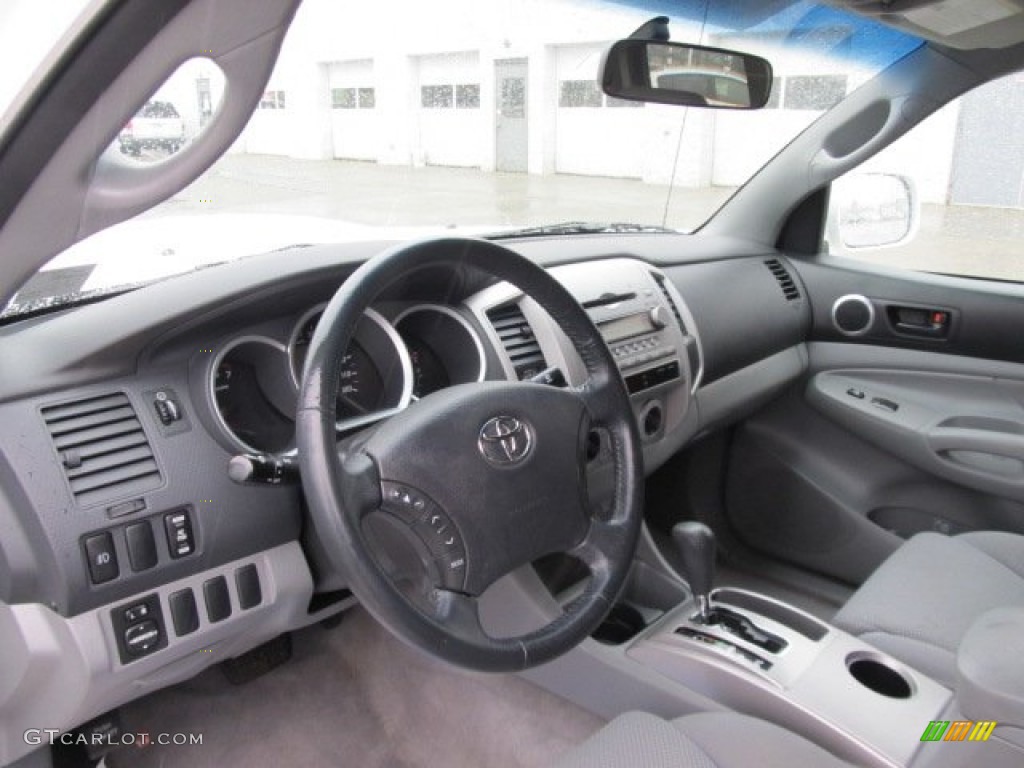 2008 Tacoma V6 TRD Sport Double Cab 4x4 - Super White / Graphite Gray photo #16
