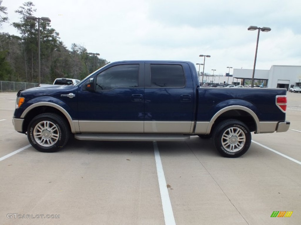 2010 F150 King Ranch SuperCrew - Dark Blue Pearl Metallic / Chapparal Leather photo #8