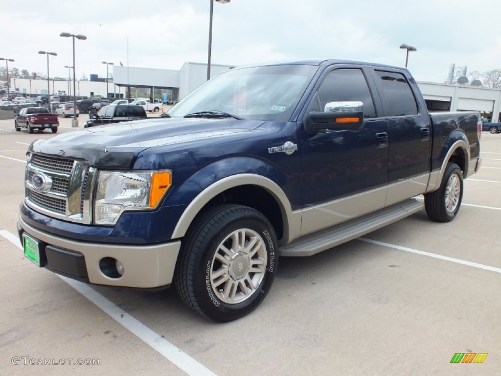 2010 F150 King Ranch SuperCrew - Dark Blue Pearl Metallic / Chapparal Leather photo #9