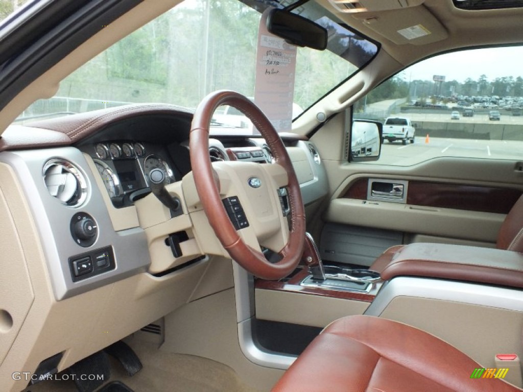 2010 F150 King Ranch SuperCrew - Dark Blue Pearl Metallic / Chapparal Leather photo #25