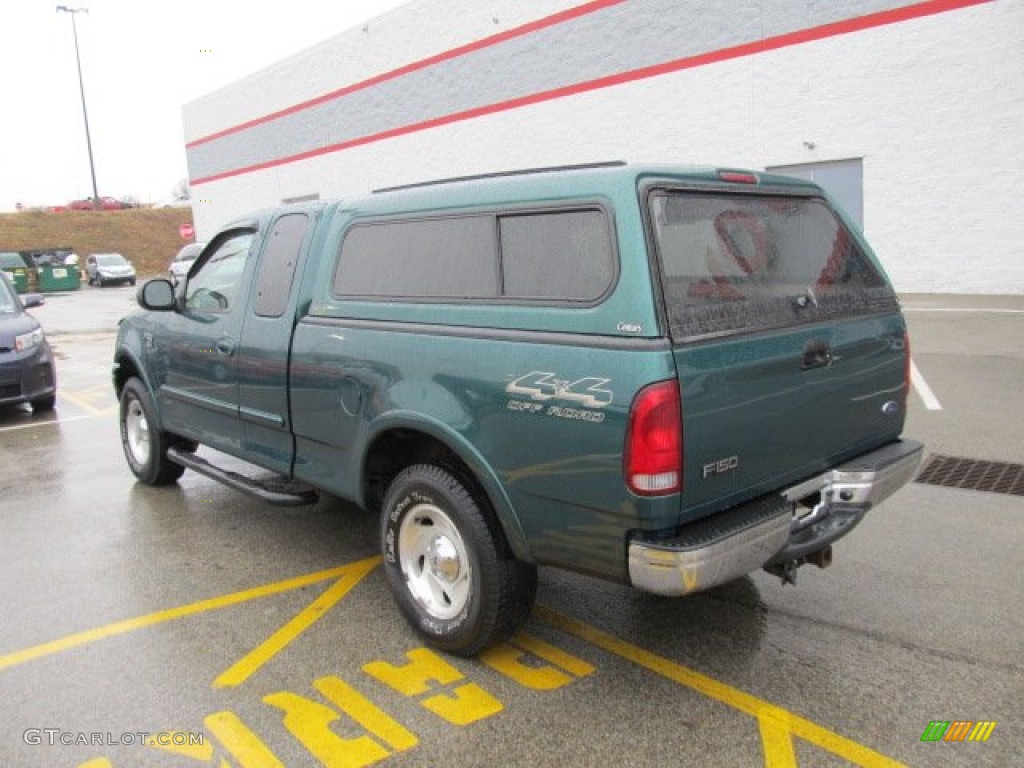 2000 F150 XLT Extended Cab 4x4 - Amazon Green Metallic / Medium Parchment photo #4