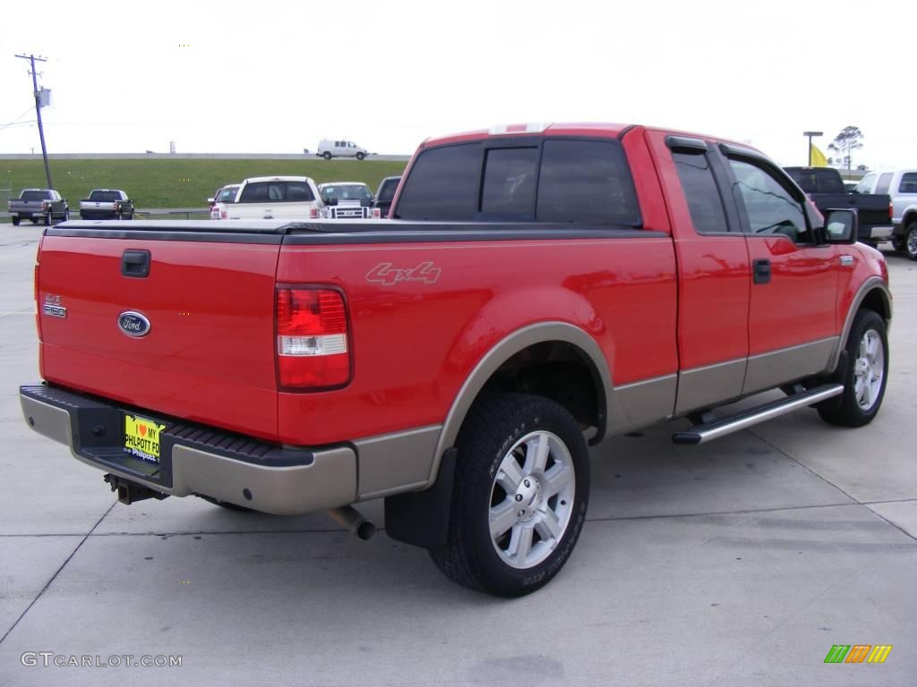 2004 F150 Lariat SuperCab 4x4 - Bright Red / Black/Medium Flint photo #6