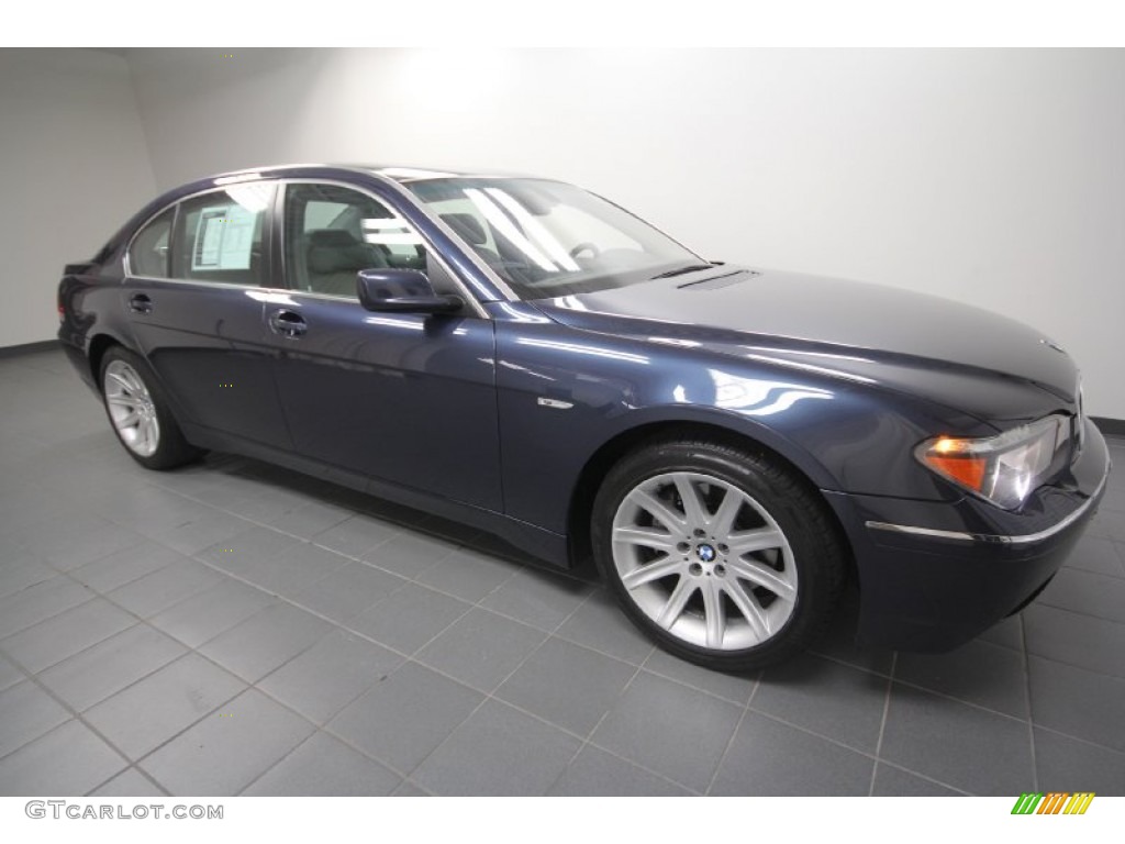 2004 7 Series 745Li Sedan - Toledo Blue Metallic / Basalt Grey/Flannel Grey photo #8