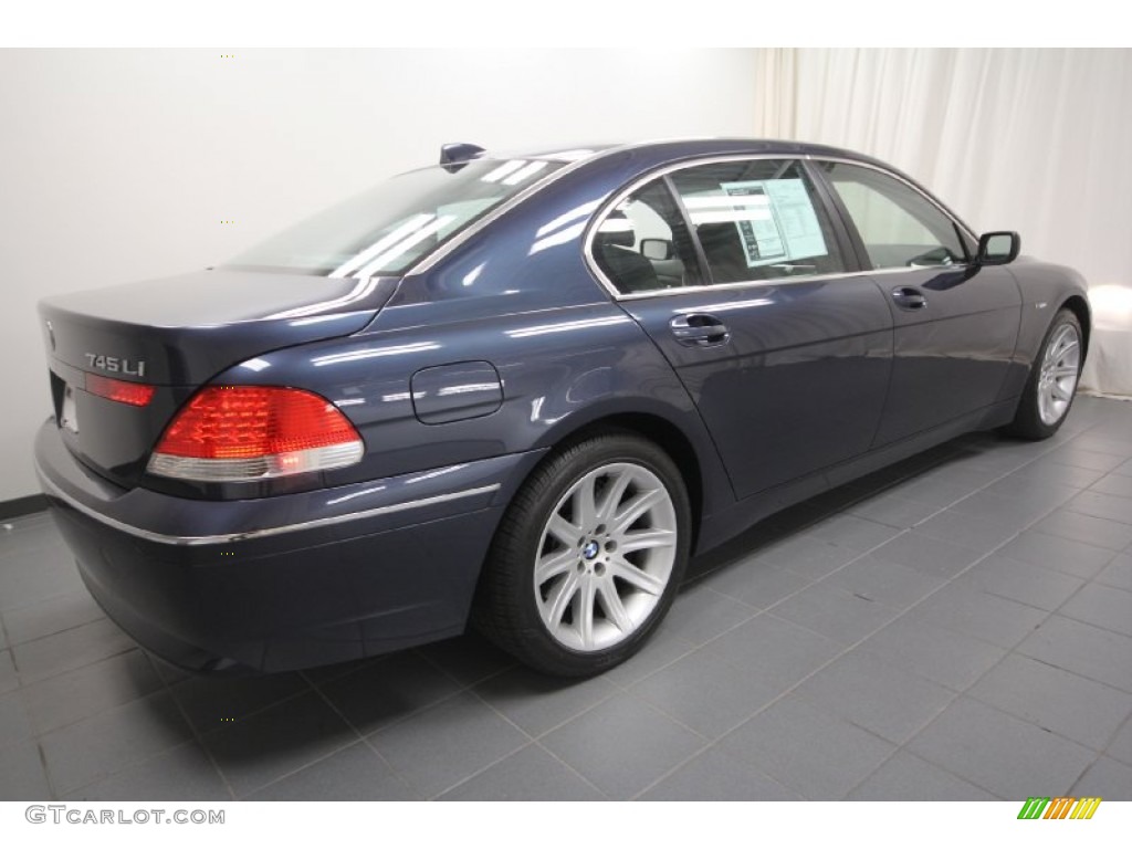 2004 7 Series 745Li Sedan - Toledo Blue Metallic / Basalt Grey/Flannel Grey photo #13