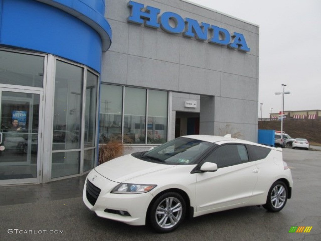 Premium White Pearl 2011 Honda CR-Z EX Navigation Sport Hybrid Exterior Photo #61654378