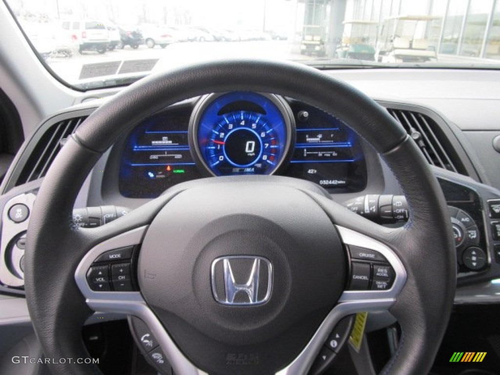 2011 Honda CR-Z EX Navigation Sport Hybrid Gray Fabric Steering Wheel Photo #61654521
