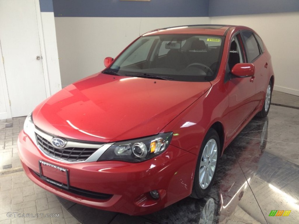 2009 Impreza 2.5i Premium Wagon - Lightning Red / Carbon Black photo #1