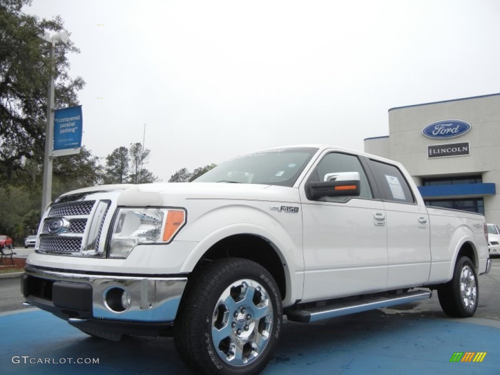 2010 F150 Lariat SuperCrew 4x4 - White Platinum Metallic Tri Coat / Medium Stone photo #1