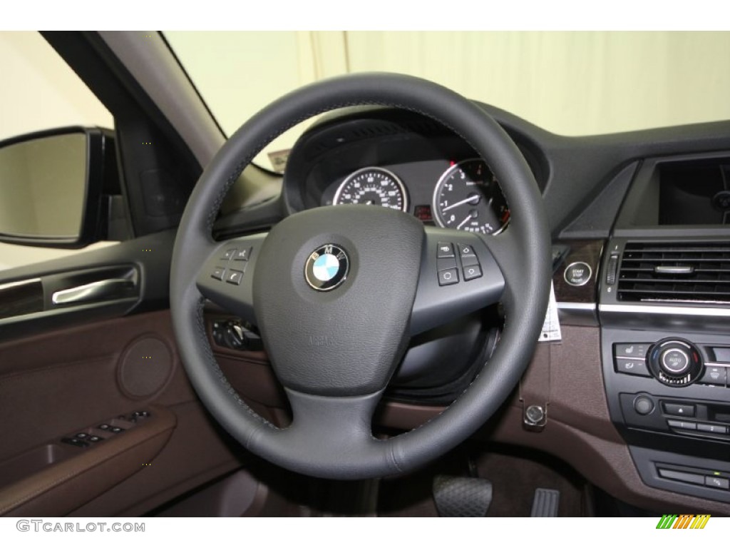 2012 BMW X5 xDrive35i Premium Tobacco Steering Wheel Photo #61657719
