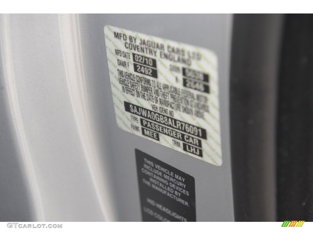 2010 XF Color Code MEE for Liquid Silver Metallic Photo #61657741