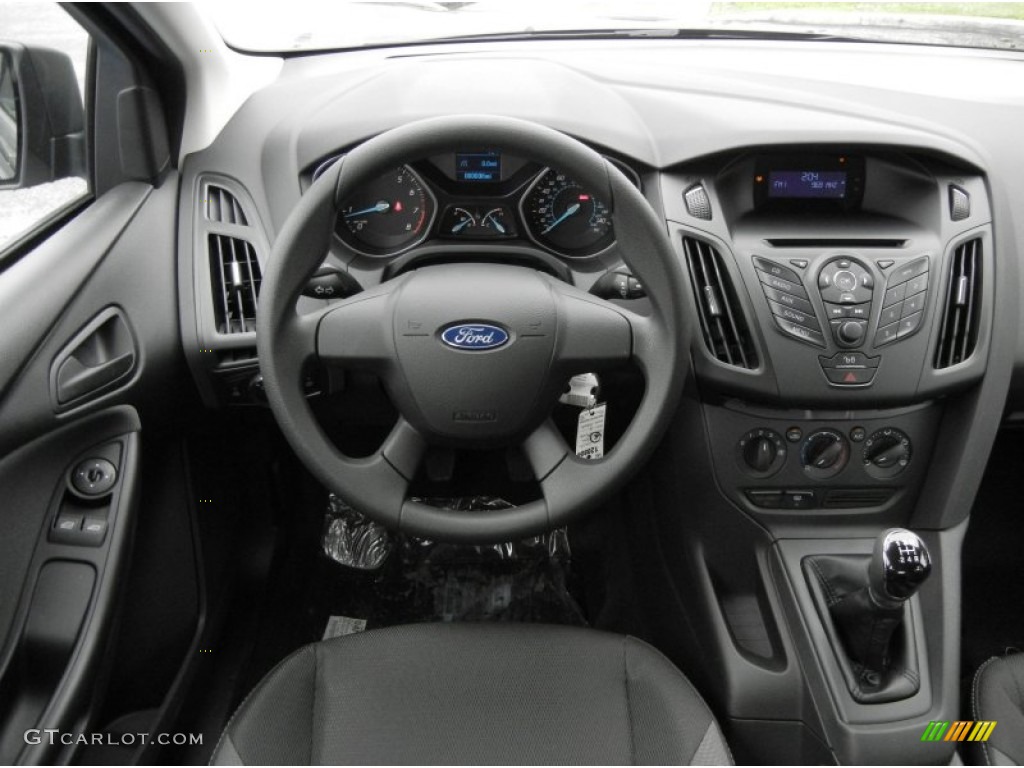 2012 Ford Focus S Sedan Charcoal Black Dashboard Photo #61658107