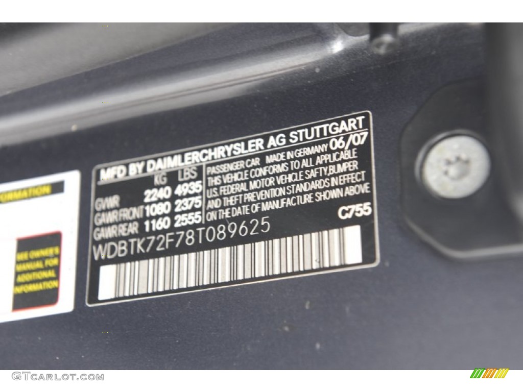 2008 CLK Color Code 755 for Steel Grey Metallic Photo #61658260
