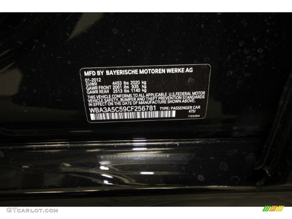 2012 3 Series 328i Sedan - Black Sapphire Metallic / Black photo #10