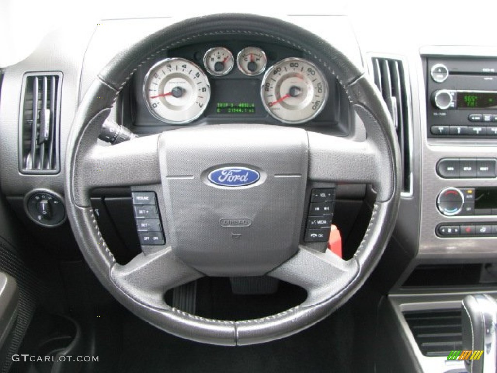 2010 Ford Edge Sport Sport Black Leather/Grey Alcantara Steering Wheel Photo #61660675