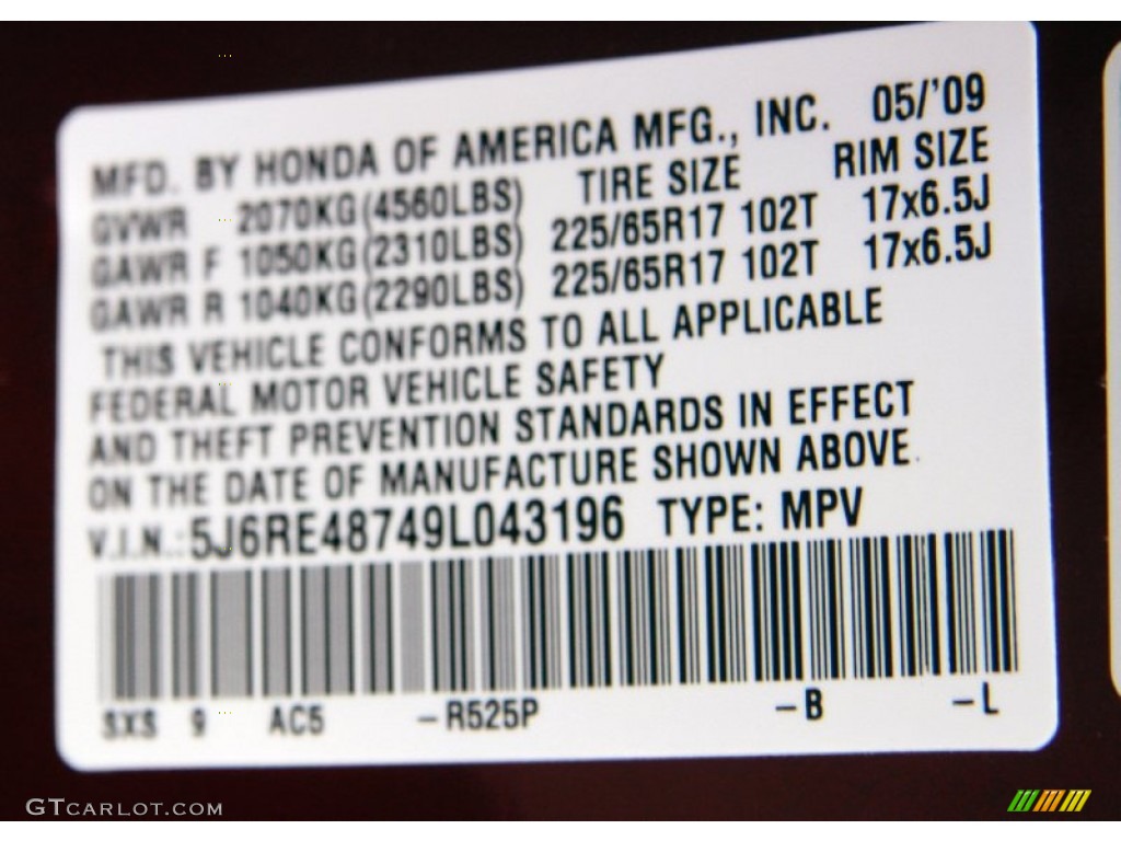 2009 CR-V EX-L 4WD - Tango Red Pearl / Gray photo #25